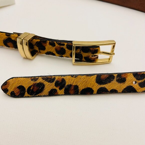 Banana Republic Leopard Print Haircalf Skinny Belt Size XS - Picture 2 of 9